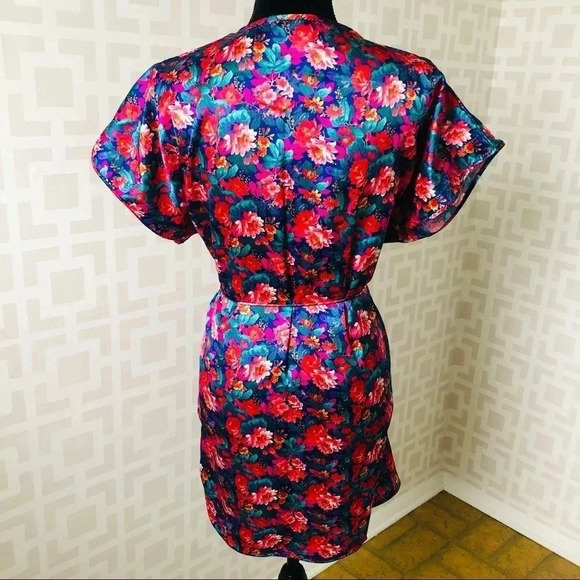 Vintage Floral Wrap Lingerie Nightgown M - Picture 4 of 5